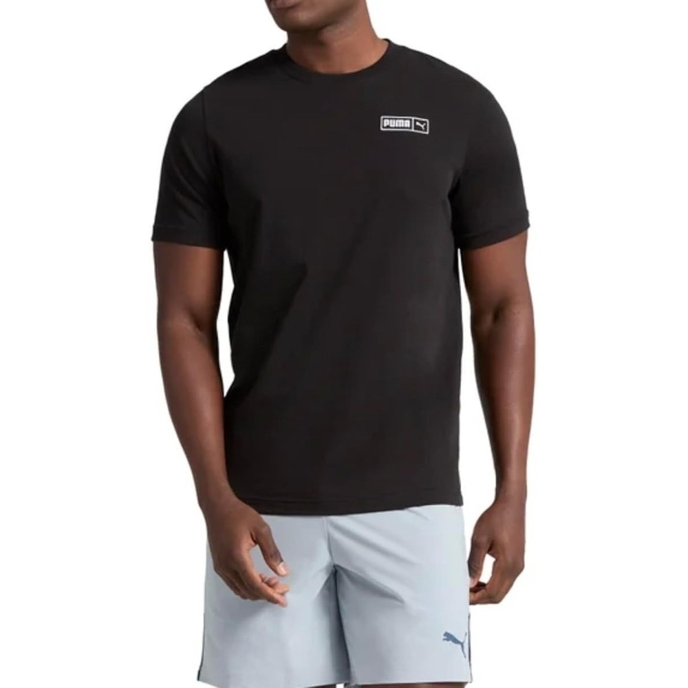 PUMA Black  Embroidery Logo Crew Neck Short Sleeve T-Shirt Mens Size XL NWT